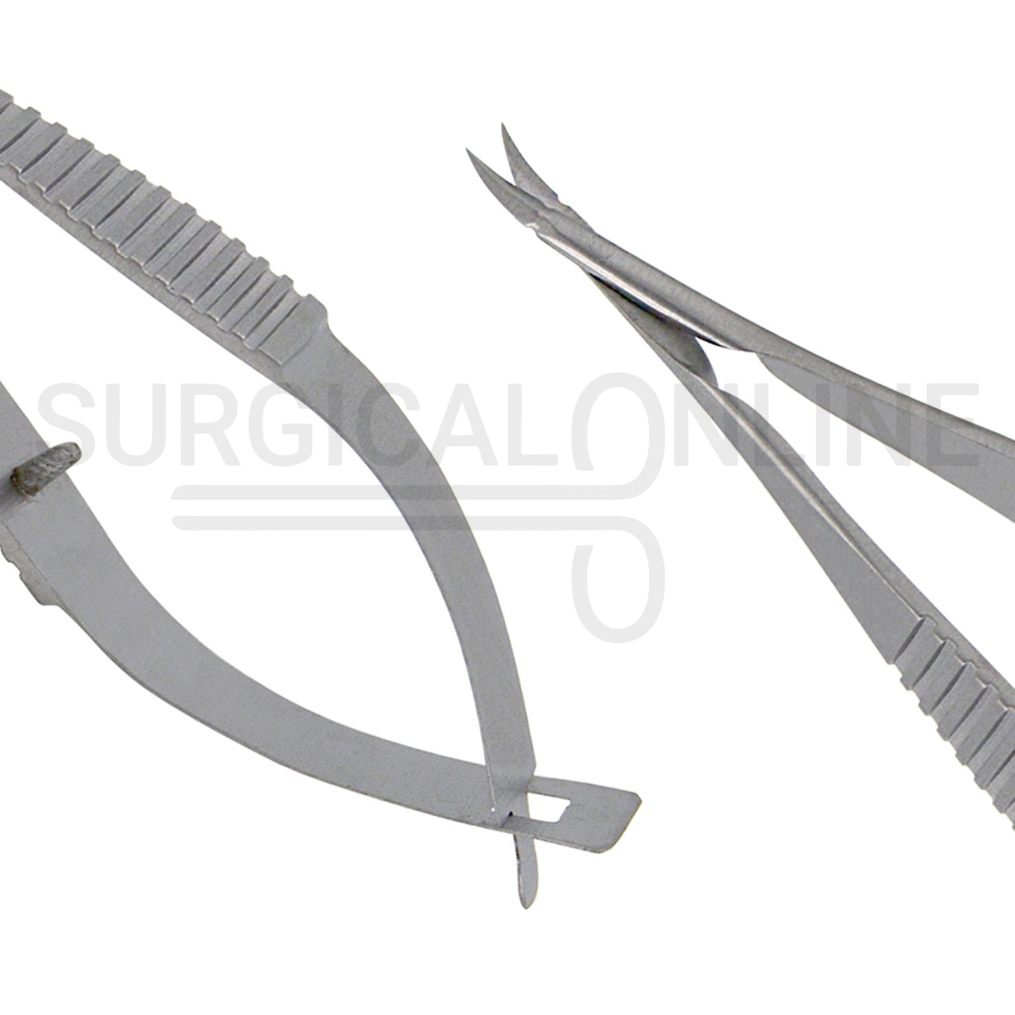 Micro Vannas Scissors Spring Handle 3″ Curved Sharp Blades