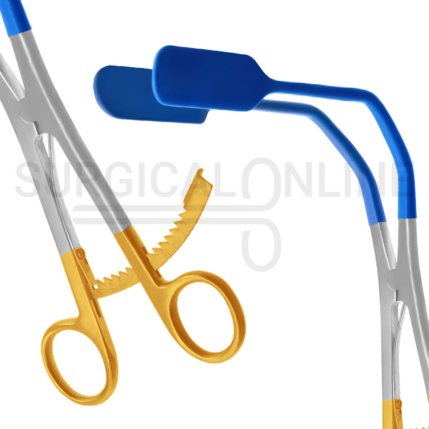 Lateral Vaginal Retractor 8.25″ Blue PVC Coated Tips With Gold Handles