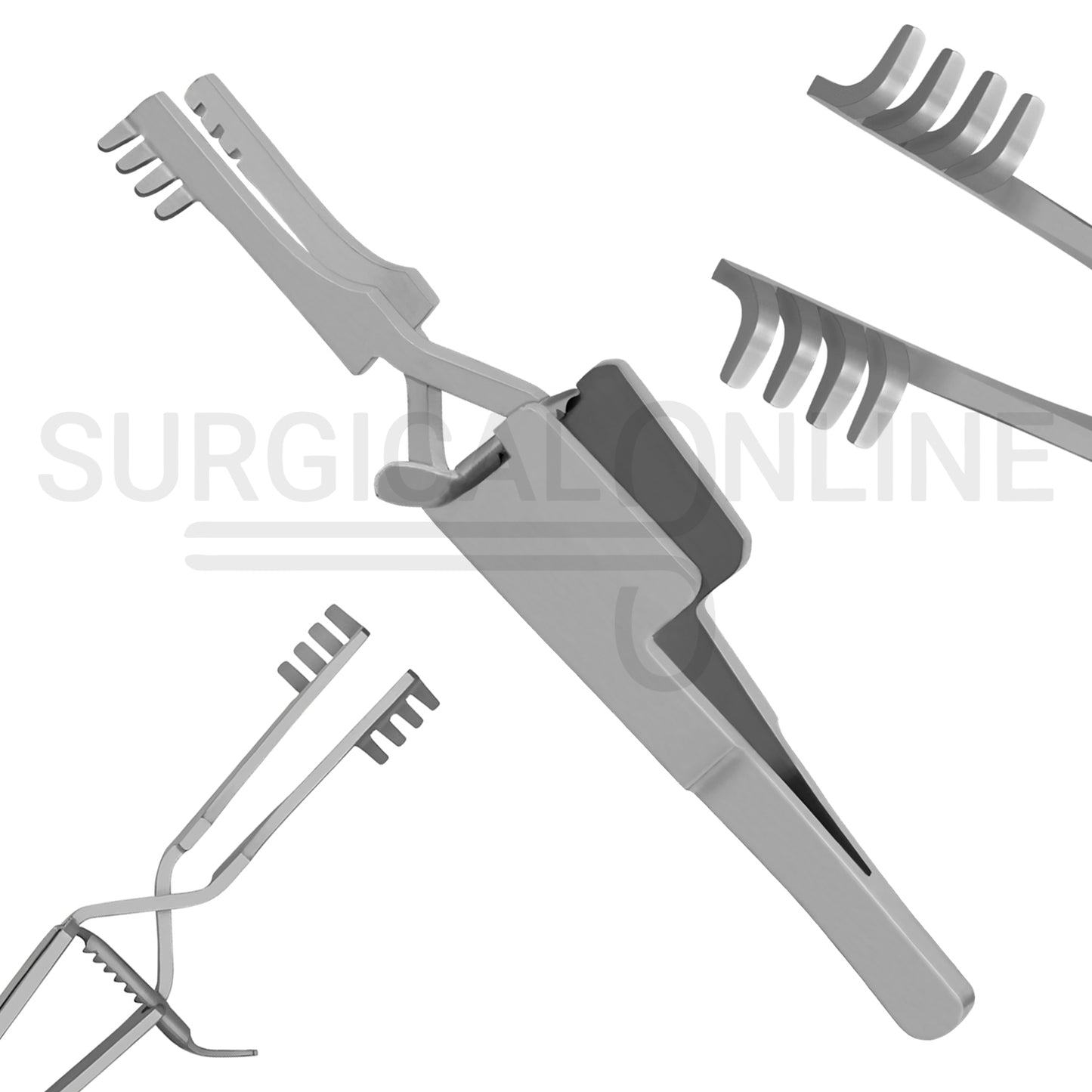 2 Pcs Automatic (Cross Action) Skin Retractor 4" Sharp & Blunt Set