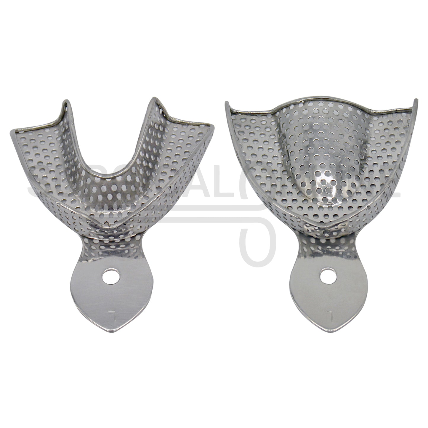 2 Dental Impression Trays Perforated L Upper & Lower
