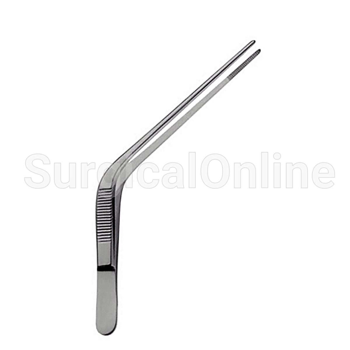 Adson Bayonet Dressing Forceps, 8.25" (21 cm), Serrated Tips