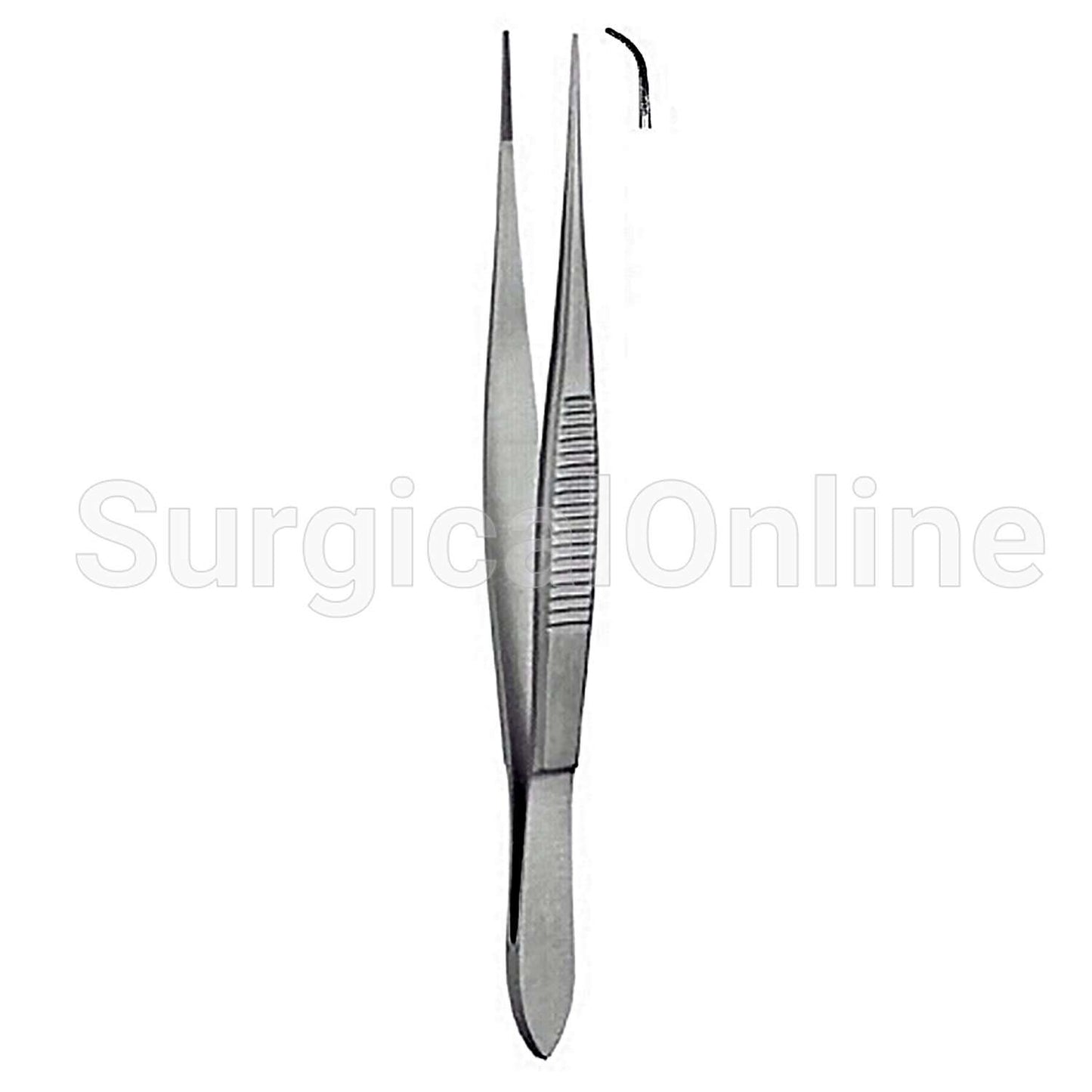 Eye Dressing Forceps Serrated Full Curved. 4.00"