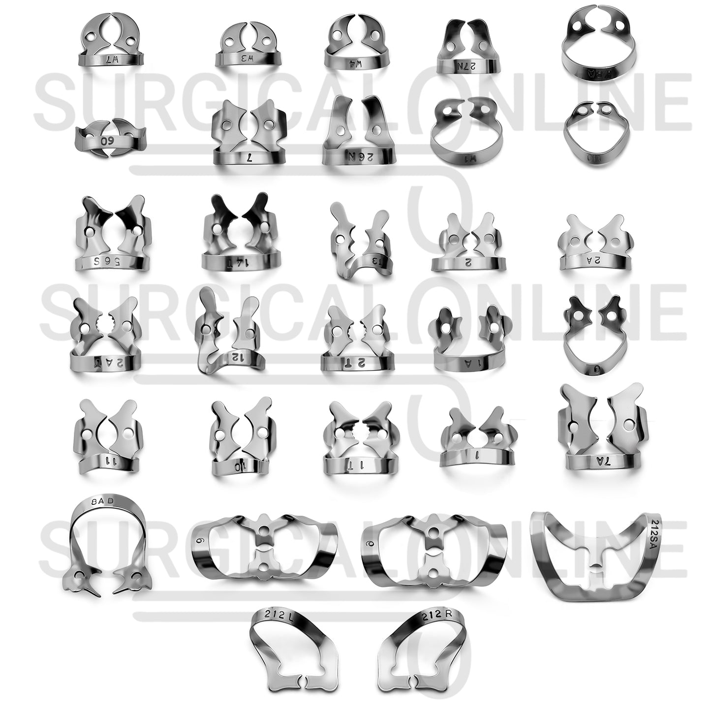 31 Pcs Endodontic Rubber Dam Clamps Set