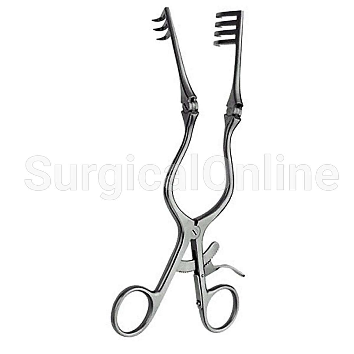 Beckman-Weitlaner Retractor With Hinged Blades 3X4 Prong Sharp 9.00"
