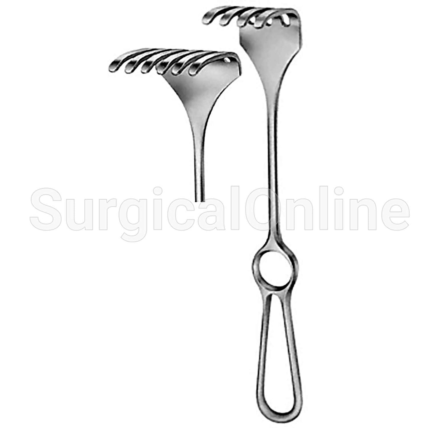 Israel Retractor 9.00" (22.9cm), Blunt, 6 Prongs 2.25" (5.7cm) X 1.75"(4.4cm)