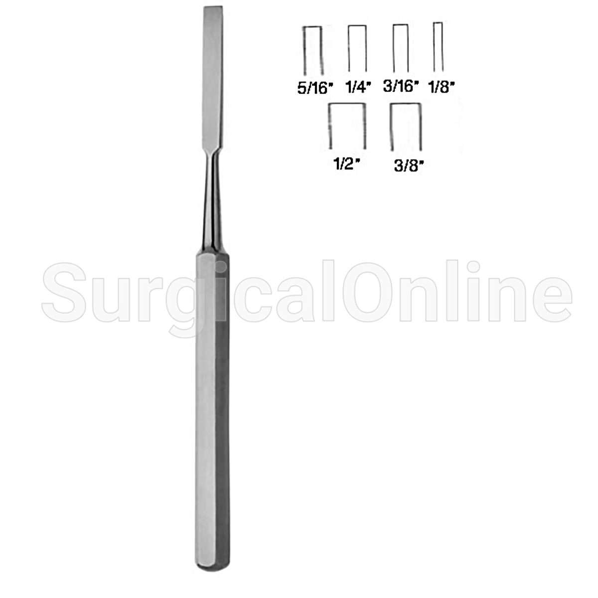 Hoke Osteotome 5.50" (14cm) Straight 5/16"(0.79cm)