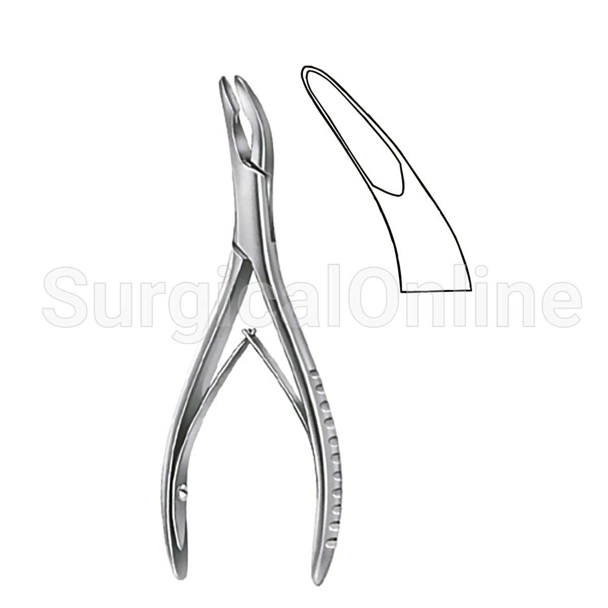 Ceccherelli (Reiner) Rongeur 6.50", Slightly Curved Jaws 3X8mm Bite Tapered To 4mm