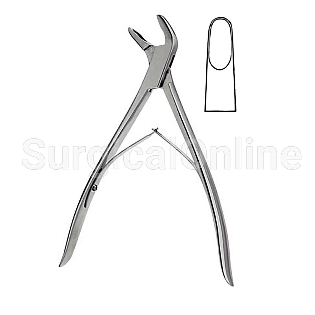 Bacon Rongeur 5mmx15mm Bite, Angled on Side 8.00"