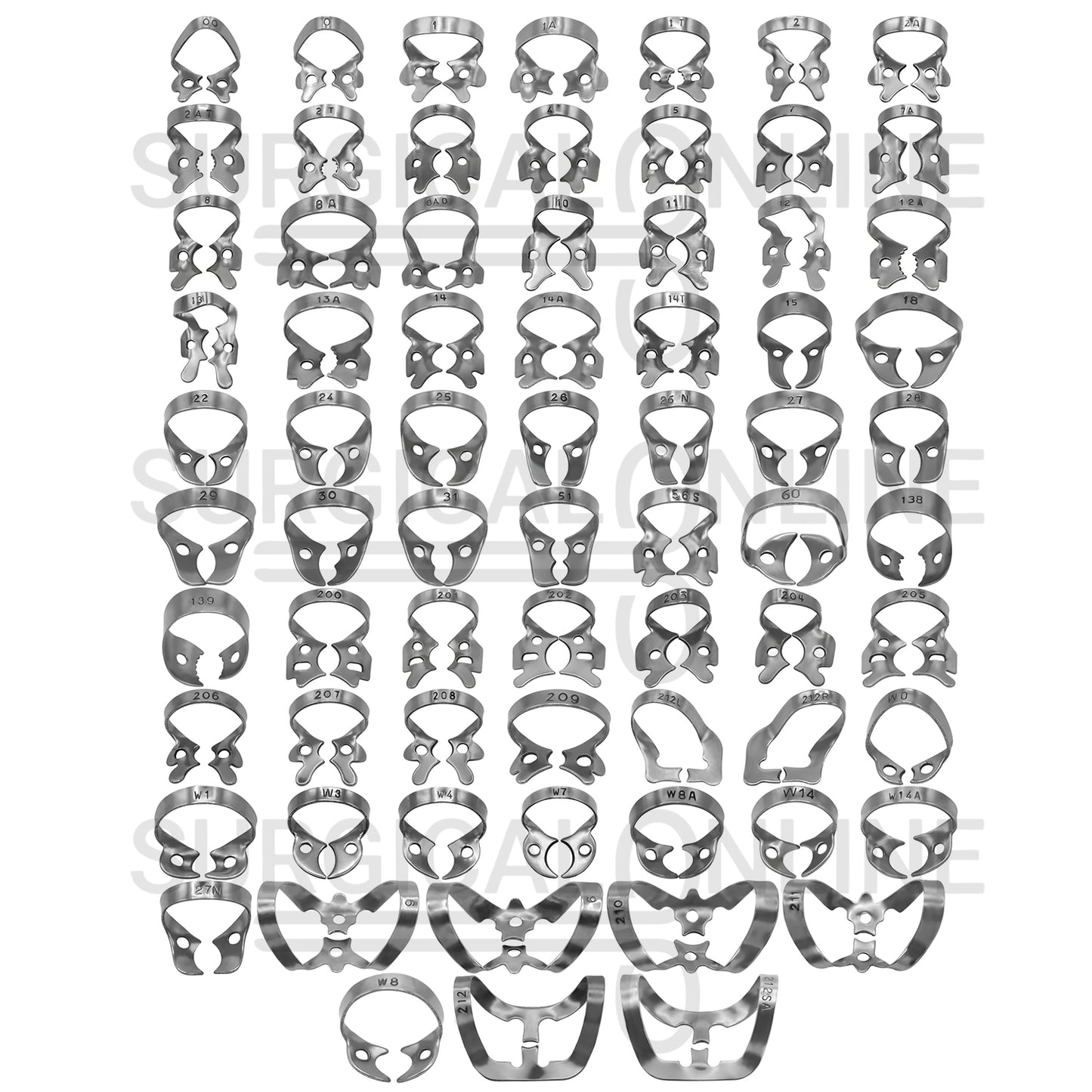71 Pcs Endodontic Rubber Dam Clamps Set