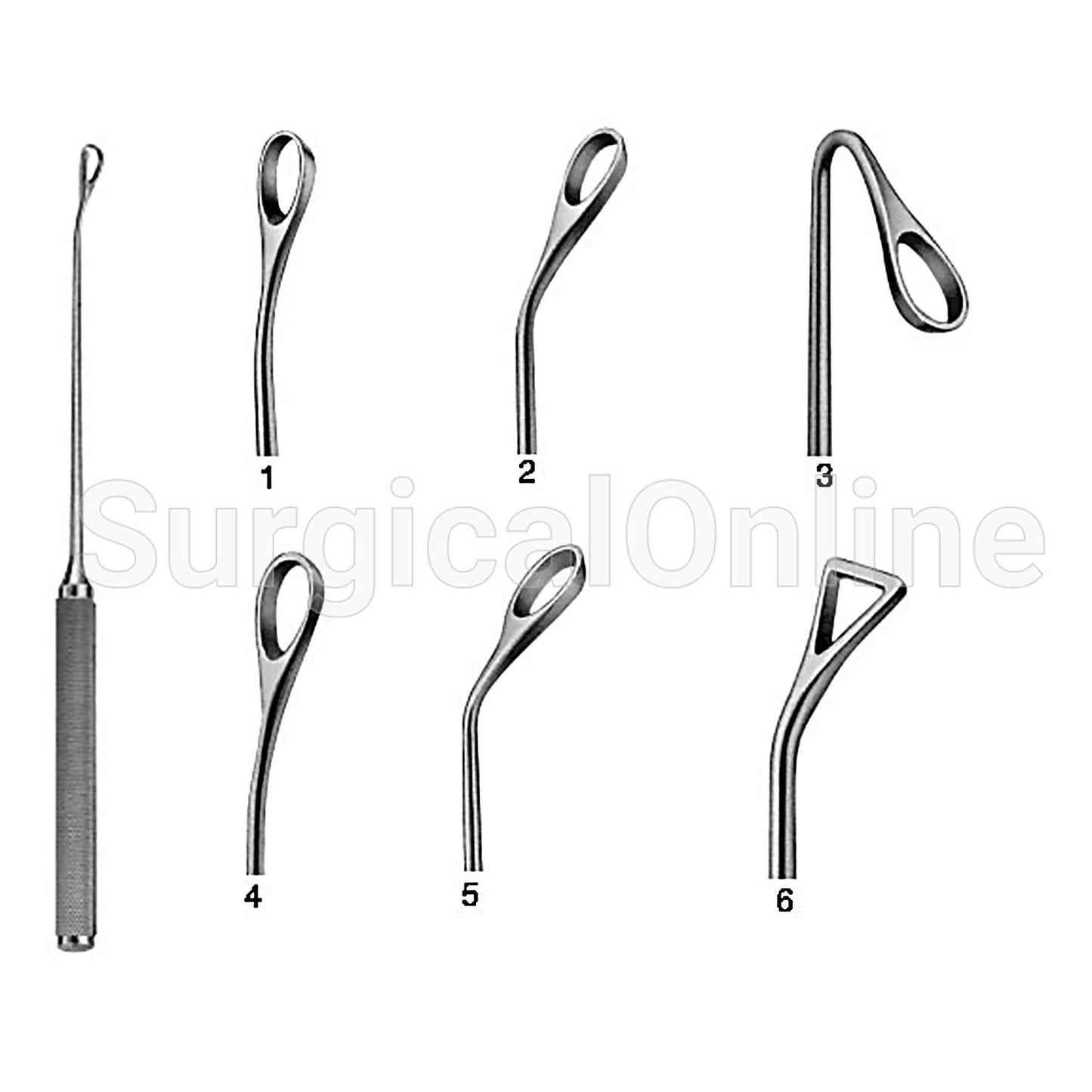 Coakley Antrum Curette 6.75" (17.1 cm) No. 6, Small Size 30° Angle