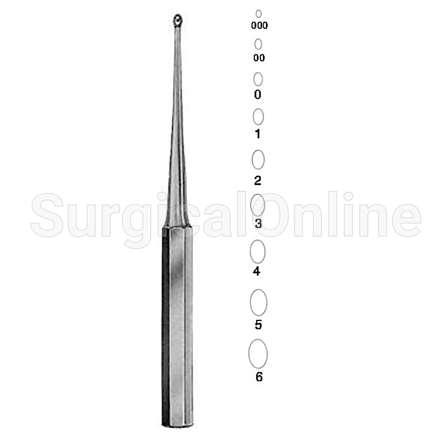 Hibbs Spratt Curettes 9" (22.9 cm), Oval Cup, Size 6