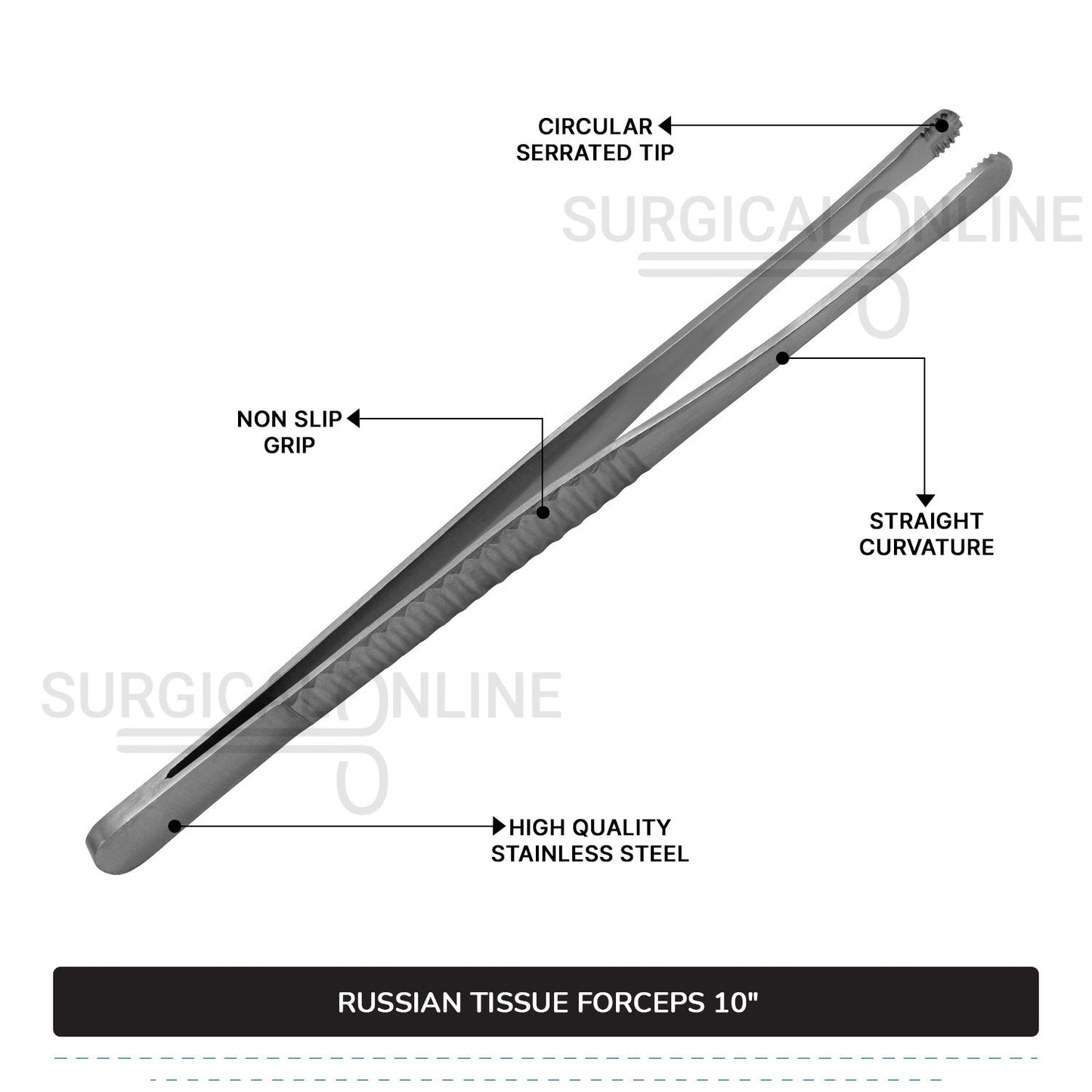 Russian Tissue Forceps 10"