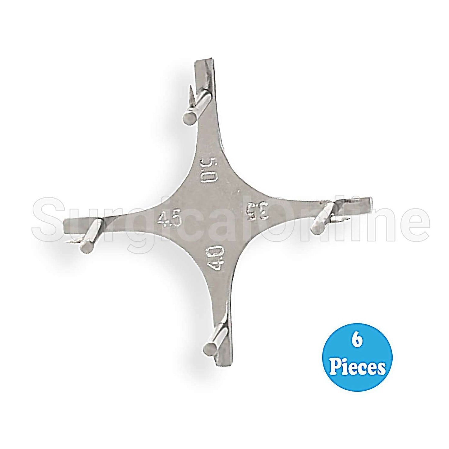 6 Dental Orthodontic Star-Like Bracket Positioning Gauge for Posterior Teeth