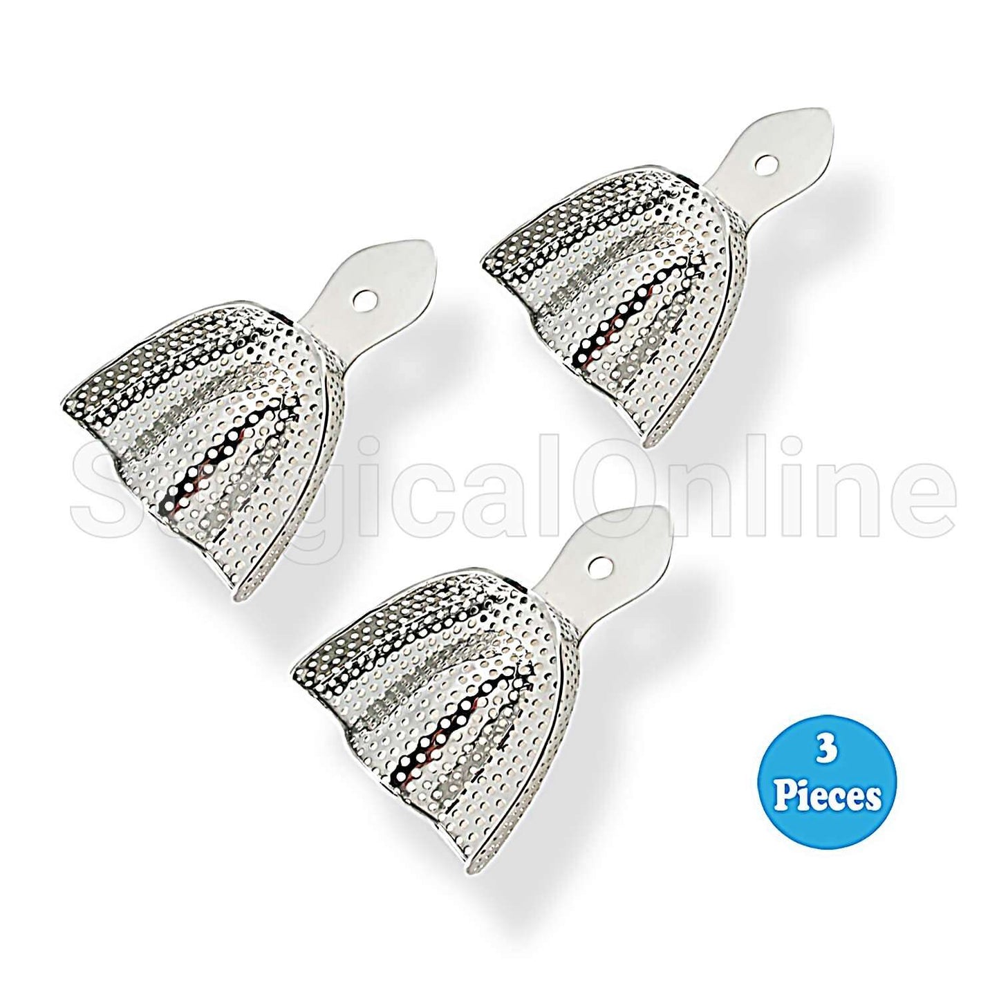 3 Pcs Dental Impression Trays Large Perforatted Endo
