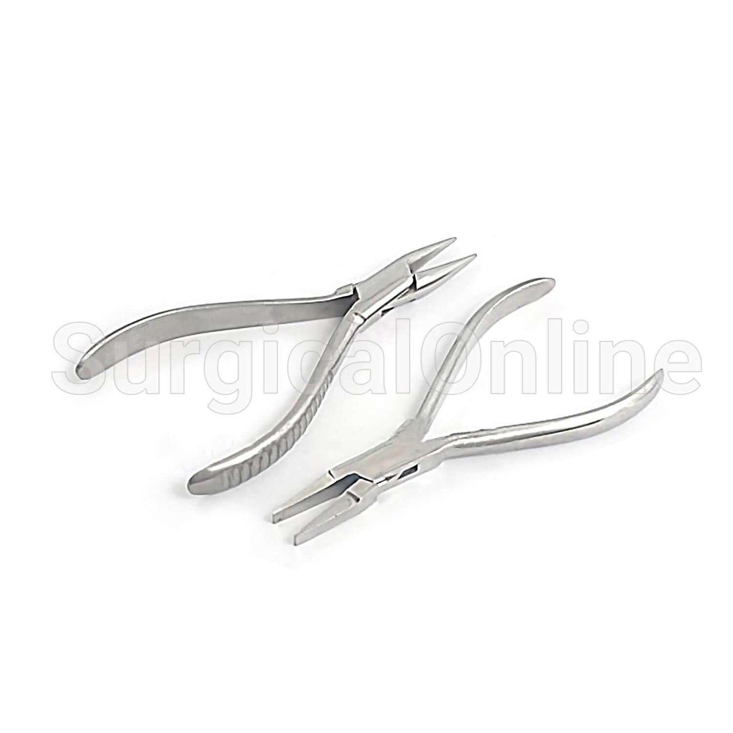 2 Pcs Flat and Round Nose Jaws Jewellery Conical Dental Orthodontic Pliers
