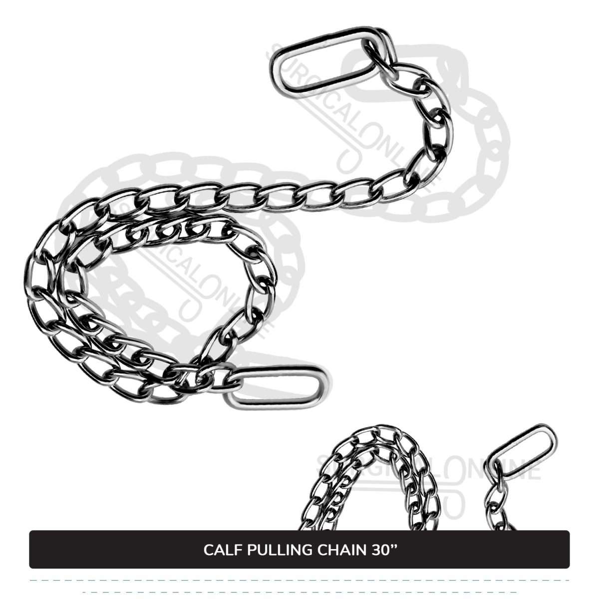 Calf Puller Chain 30" Stainless Steel Cattle Birth Delivery Surgical Veterinary Instruments