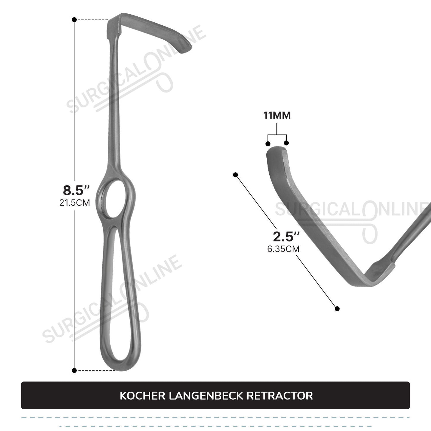 Kocher Langenbeck Retractor 8.5"