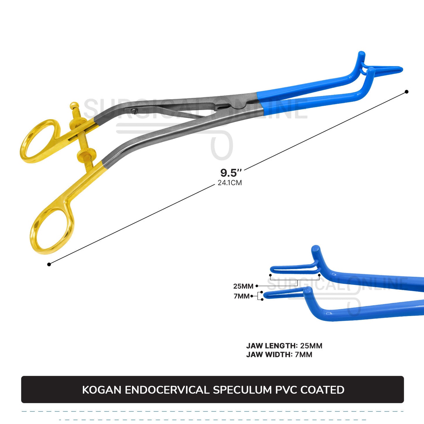 Kogan Endocervical Speculum 9.5" ( Blue Coated )