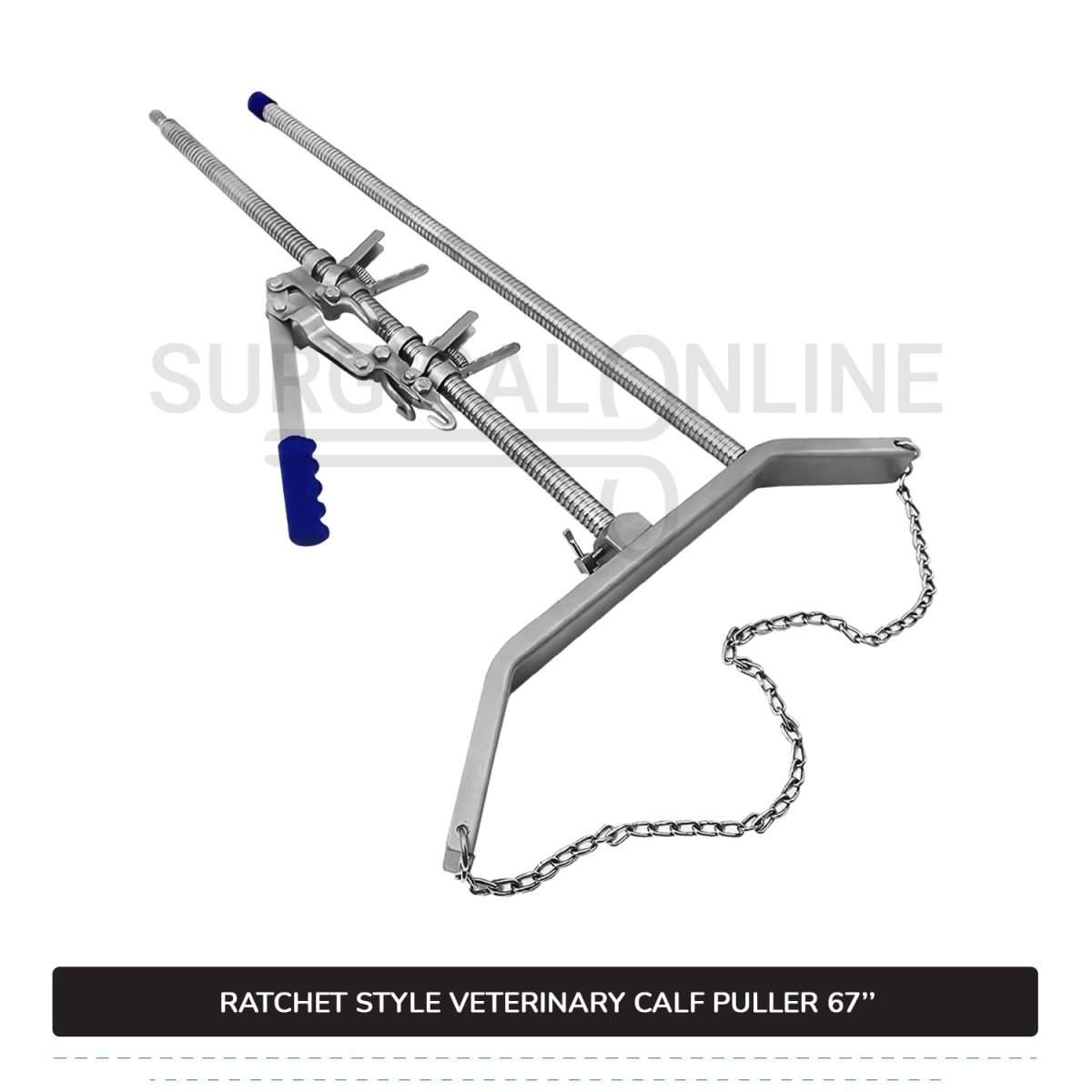 Ratchet Style Calf Puller 67″ Heavy Duty Calving Extractor Stainless Steel Surgical Veterinary Instruments
