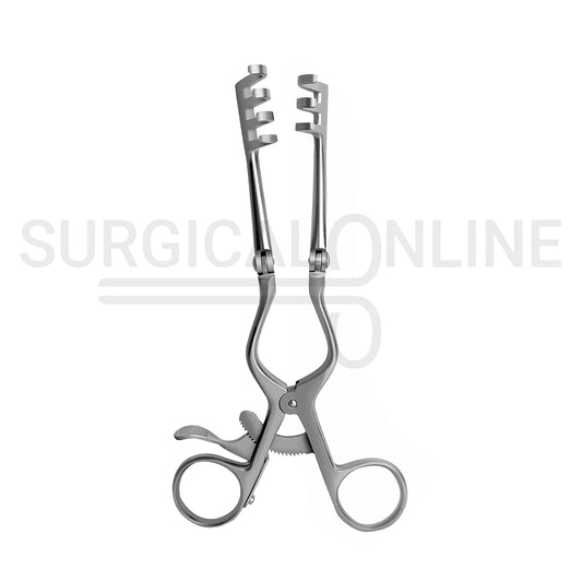 Beckman-Weitlaner Retractor With Hinged Blades 3X4 Prong Blunt 5.50"