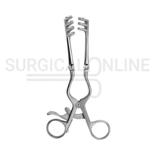 Beckman-Weitlaner Retractor With Hinged Blades 3X4 Prong Sharp 5.50"