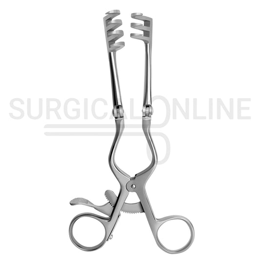 Beckman-Weitlaner Retractor With Hinged Blades 3X4 Prong Sharp 9.00"