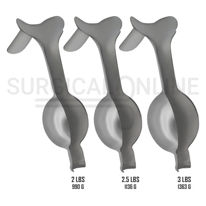 3 Pcs AUVARD Weighted Vaginal Speculums 9" 2, 2.5 & 3 lbs Set
