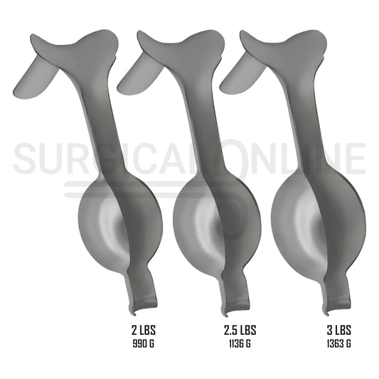 3 Pcs AUVARD Weighted Vaginal Speculums 9" 2, 2.5 & 3 lbs Set