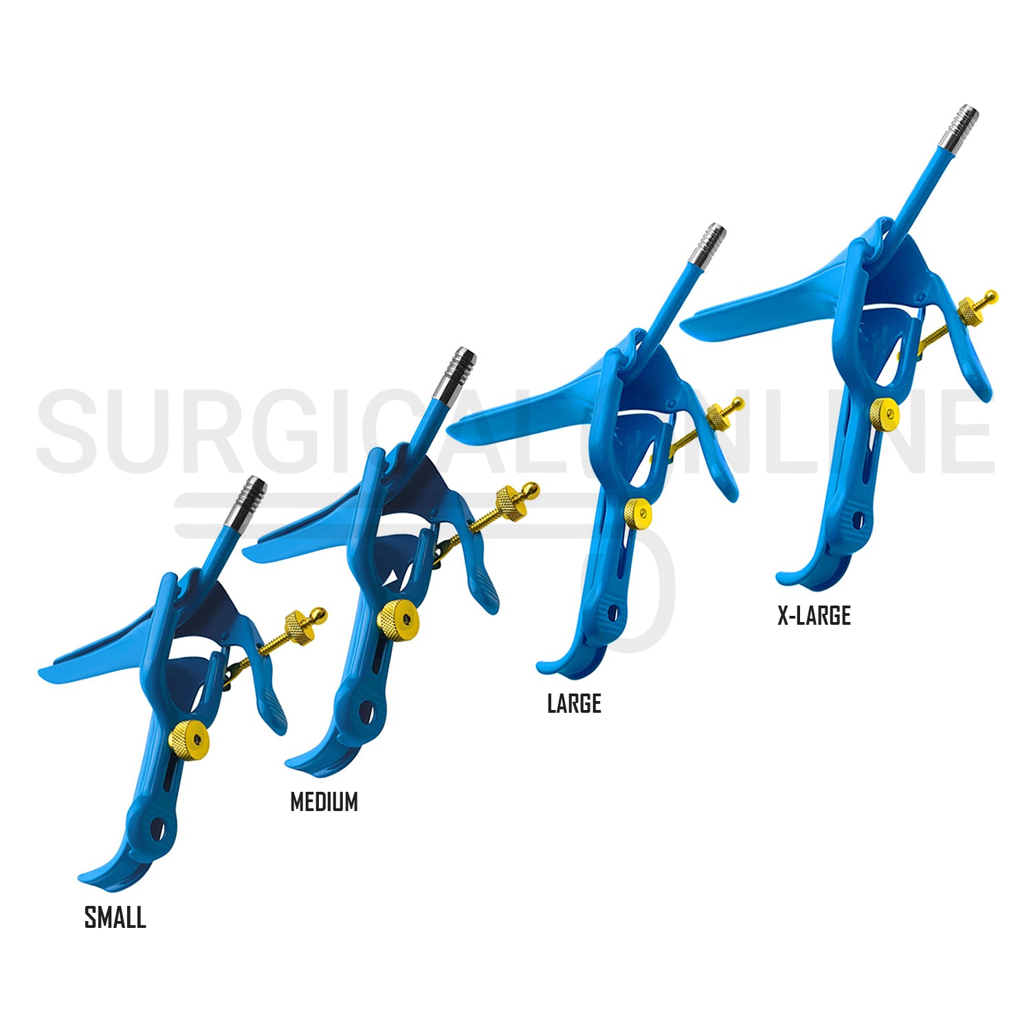 4 Pcs LLETZ LEEP Pederson Vaginal Speculum Blue Coated S, M, L & XL Set