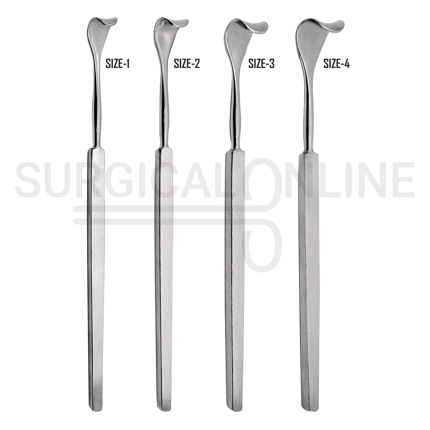 4 Pcs Desmarres Eyelid Retractor 5.5″ Size-1, 2, 3, & 4 Set