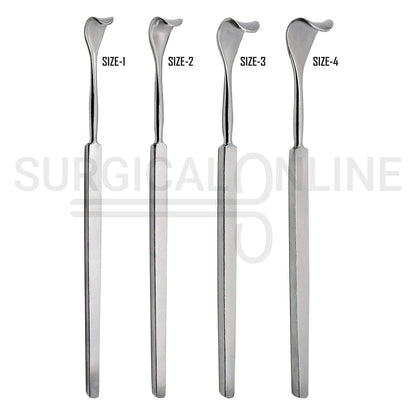 4 Pcs Desmarres Eyelid Retractor 5.5″ Size-1, 2, 3, & 4 Set