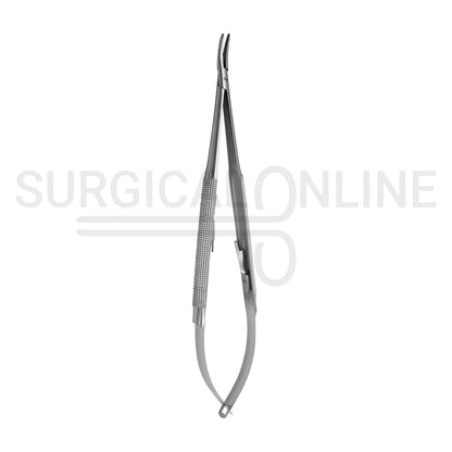 Castroviejo Micro Needle Holder 5.00″ Curved Smooth Tip With Lock