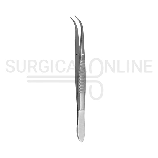 Splinter Forceps 3.50" Fine Point Curved Serrated Tips
