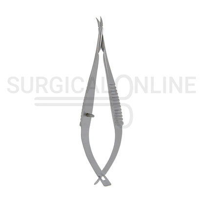 Micro Vannas Scissors Spring Handle 3″ Curved Sharp Blades