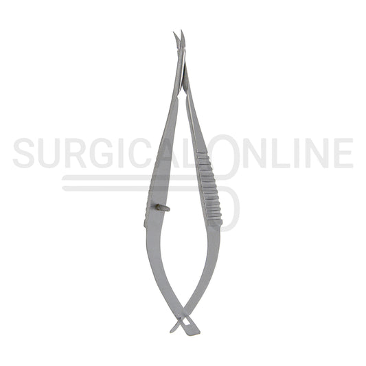 Micro Vannas Scissors Spring Handle 3″ Curved Sharp Blades