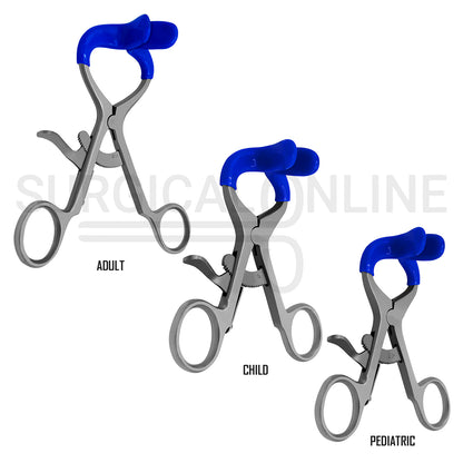 3 Pcs Molt Mouth Gag Retractor 3.5″, 4.5″ & 5.5″ With Blue PVC Tips Set