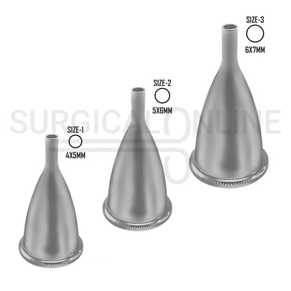 3 Pcs Gruber Ear Specula Oval Adult Sizes 1, 2 & 3 Speculum Set