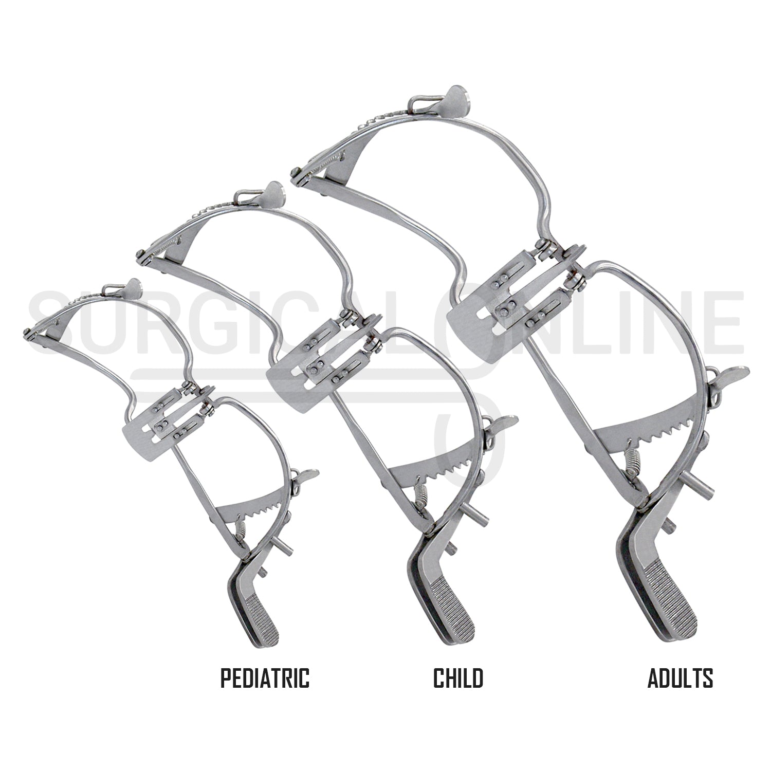 3 Pcs Whitehead Mouth Gag With Tongue Depressor 11cm, 13cm & 15cm Set