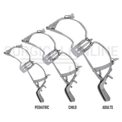 3 Pcs Whitehead Mouth Gag With Tongue Depressor 11cm, 13cm & 15cm Set