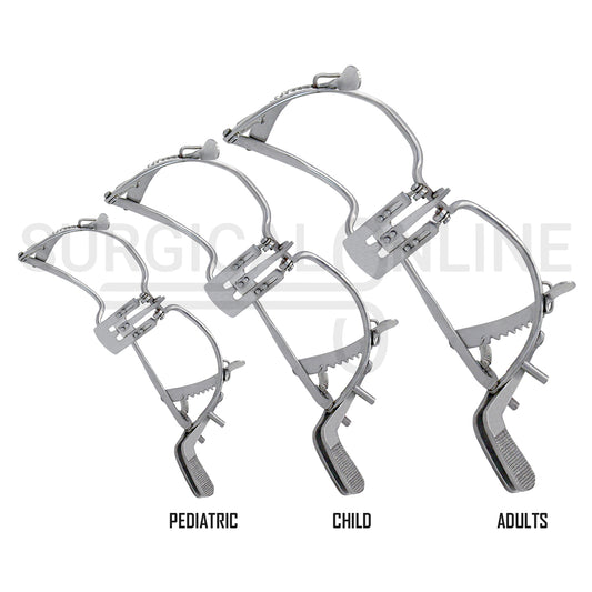 3 Pcs Whitehead Mouth Gag With Tongue Depressor 11cm, 13cm & 15cm Set