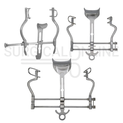 3 Pcs Balfour Abdominal Retractor 4.00" 7.00" & 10.00" Spread Set