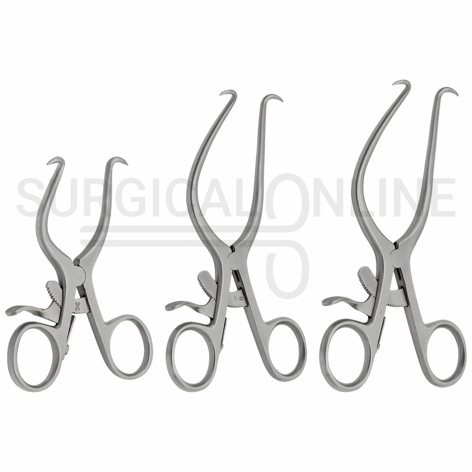 3 Pcs Gelpi Retractor With Grip Lock 3.50" 5.50" 6.50" Set