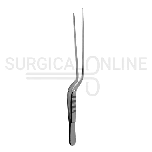 Adson Bayonet Dressing Forceps, 8.00" Serrated Tips