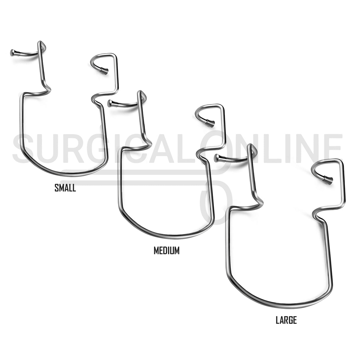 3 Pcs Omega Glance Orringer Cheek Retractor #1, #2 & #3 Set