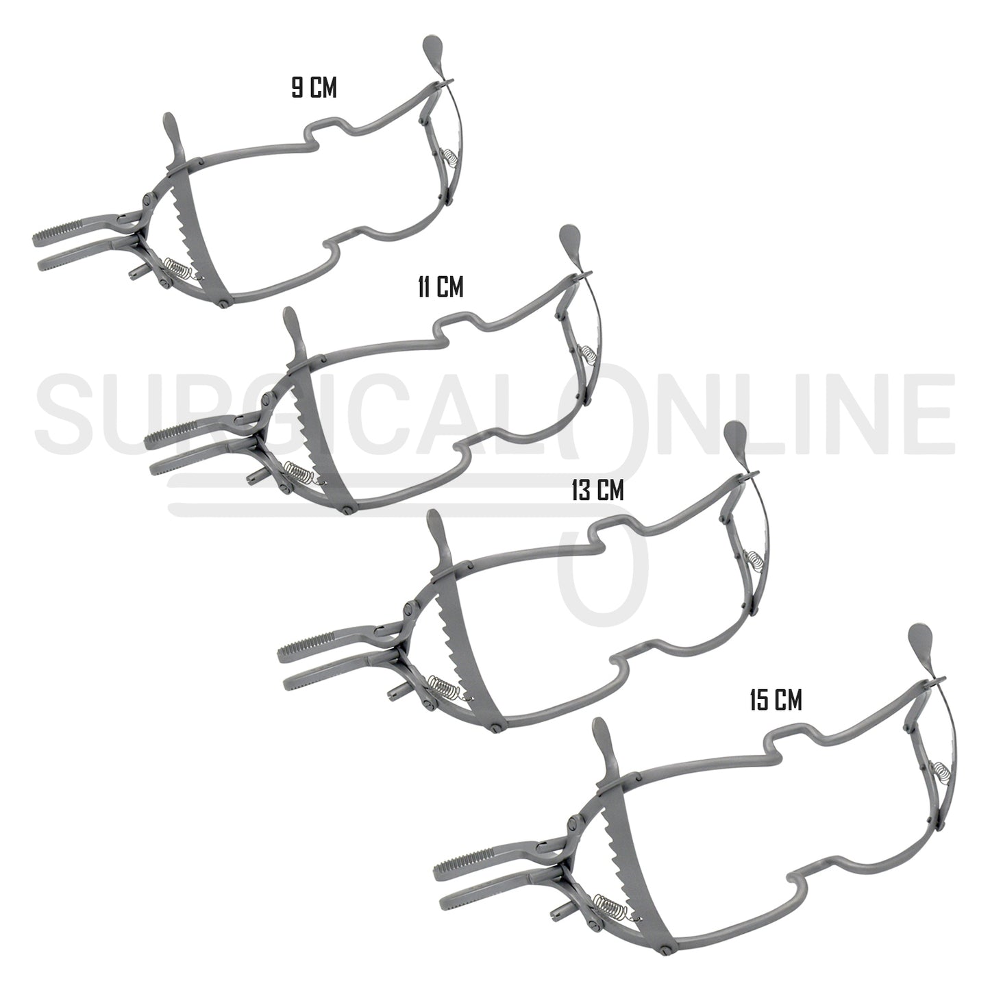 4 Pcs Whitehead Dental Mouth Gag 9cm, 11cm, 13cm & 15cm Set