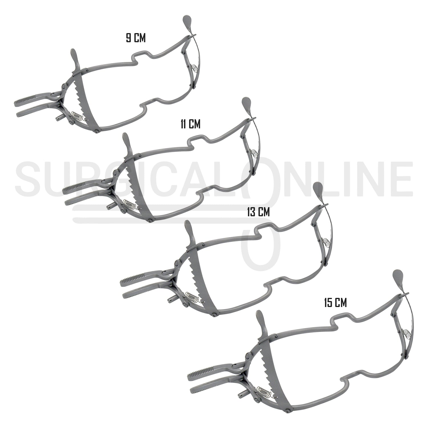 4 Pcs Whitehead Dental Mouth Gag 9cm, 11cm, 13cm & 15cm Set