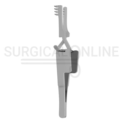 Cross Action (Automatic Skin) Retractor Sharp 4×4 Prong 4.00"