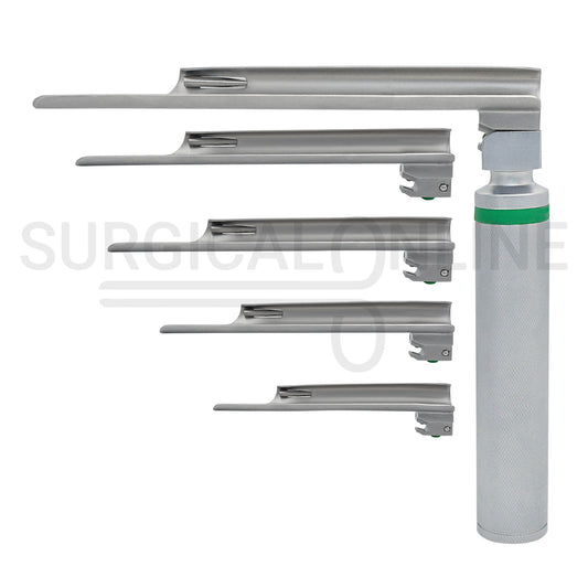 Fiber Optic Laryngoscope Miller 5 Blades & 1 Handle Set