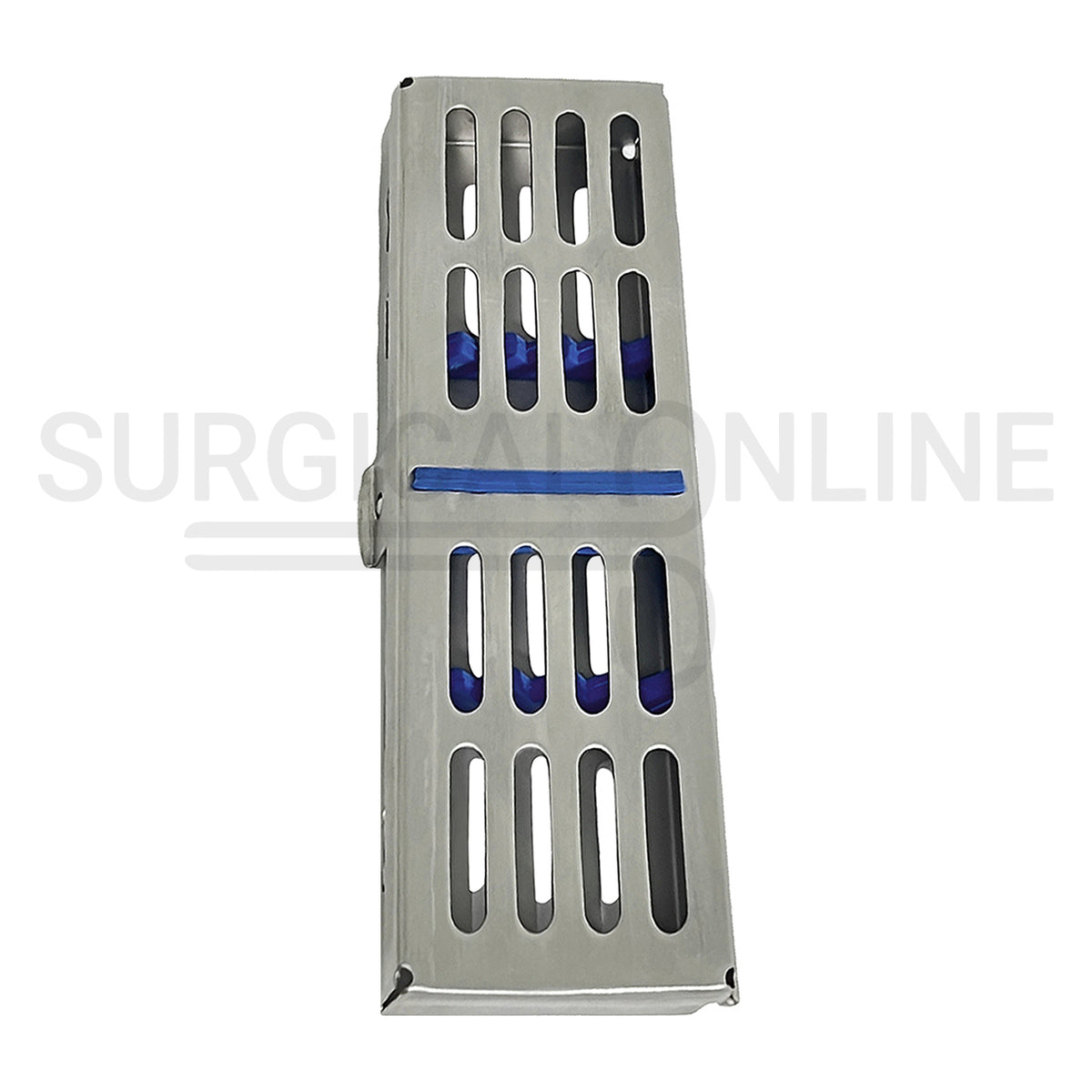 5 Instruments Sterilization Cassette Tray 7.25″ x 2.25″ W/Rubber Inserts 