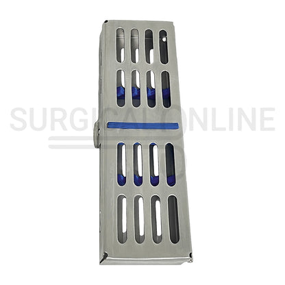 5 Instruments Sterilization Cassette Tray 7.25″ x 2.25″ W/Rubber Inserts 